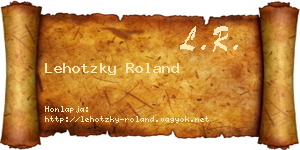 Lehotzky Roland névjegykártya