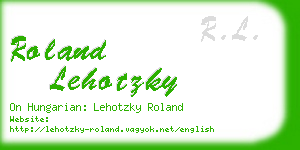 roland lehotzky business card